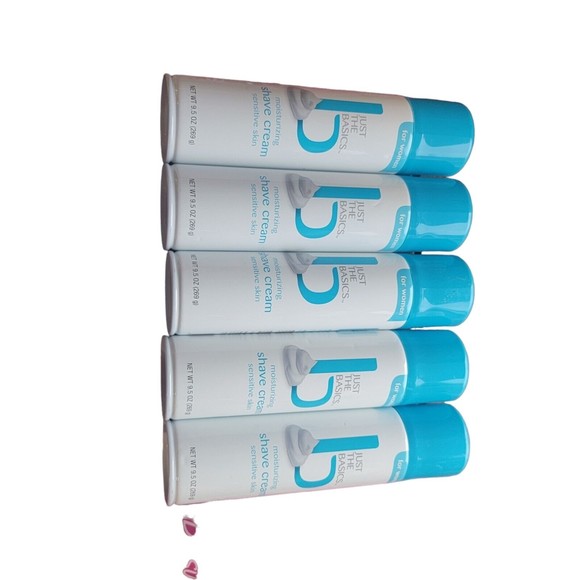 5 Just The Basics Moisturizing Sensitive Skin‎ Shave Cream 5 Gillette Razors - Picture 3 of 4